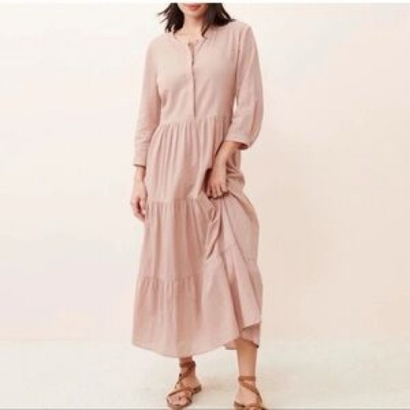 Jenni Kayne Dress James Midi Tiered in Dusk Pink Sz. XXL - Picture 6 of 7